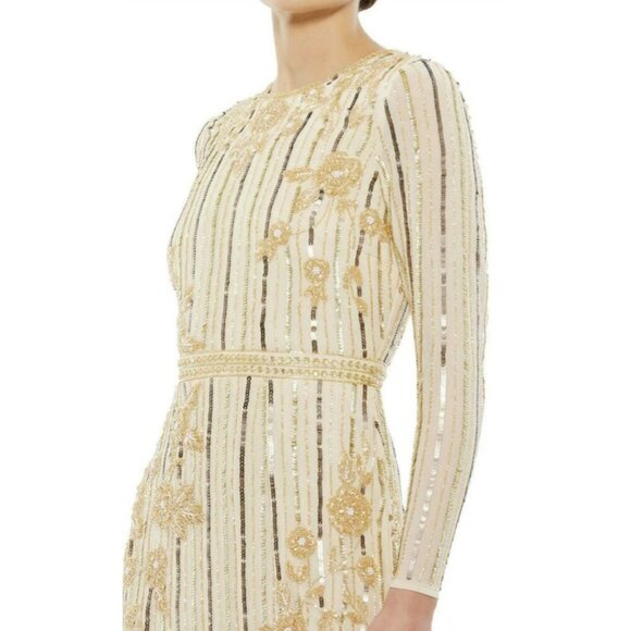 Mac Duggal Embellished Asymmetrical Long Sleeve Formal Dress Sz 18 NWT - Picture 2 of 11